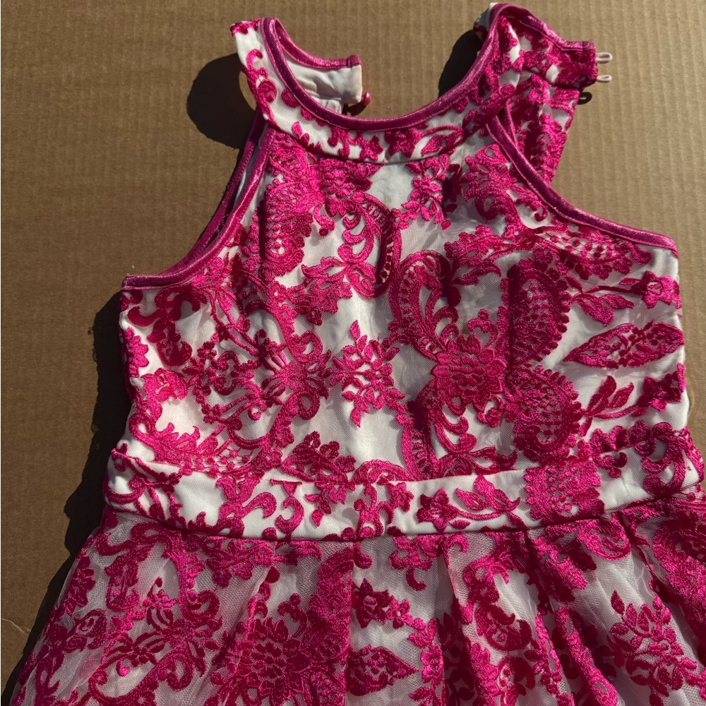 Nickie Lew Lace Overlay Midi Dress, Dark Pink Kids Sz 16, Fits Women’s Sz 6